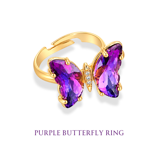 The Purple Butterfly - Adjustable Ring