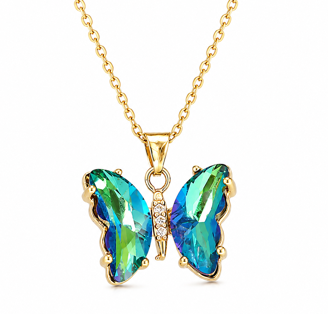 Green Butterfly Necklace - Opalite MV Inspired