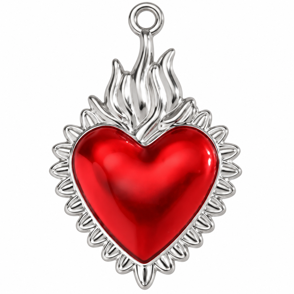 Showgirl's Flaming Heart - Silver