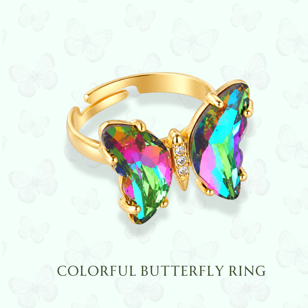 The Colorful Butterfly - Adjustable Ring