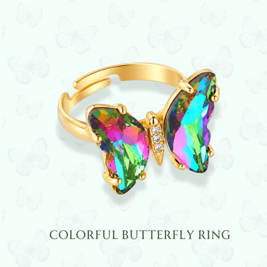The Colorful Butterfly - Adjustable Ring