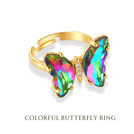 The Colorful Butterfly - Adjustable Ring