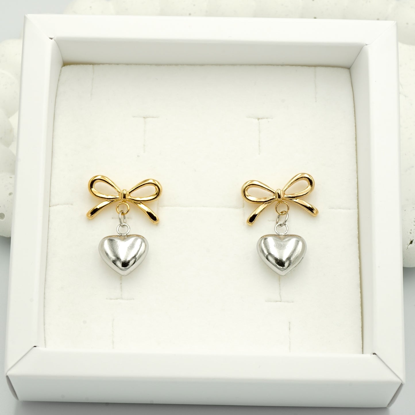 Heart Bow - Gold & Silver