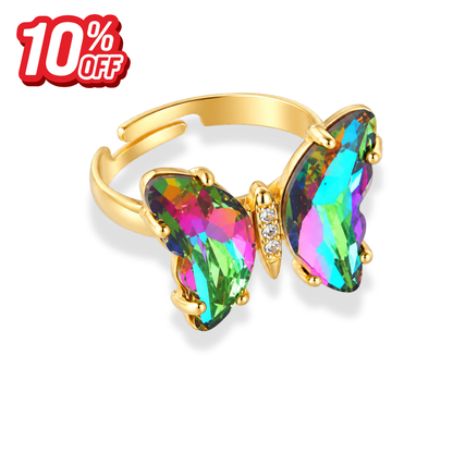 The Colorful Butterfly - Adjustable Ring