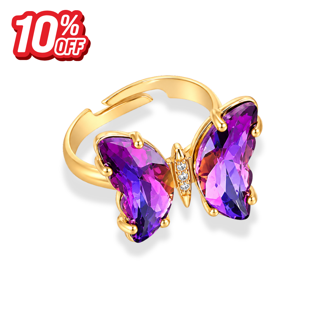 The Purple Butterfly - Adjustable Ring