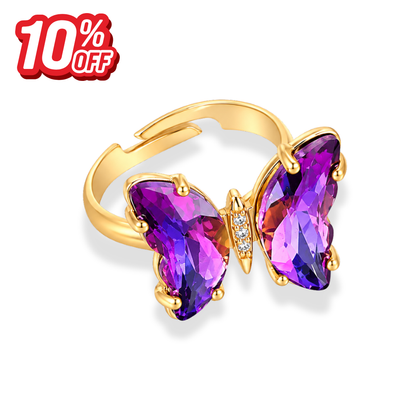 The Purple Butterfly - Adjustable Ring