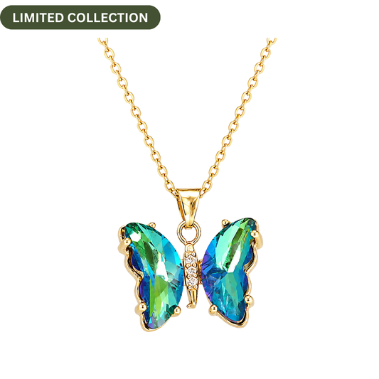 Green Butterfly Necklace - Opalite MV Inspired