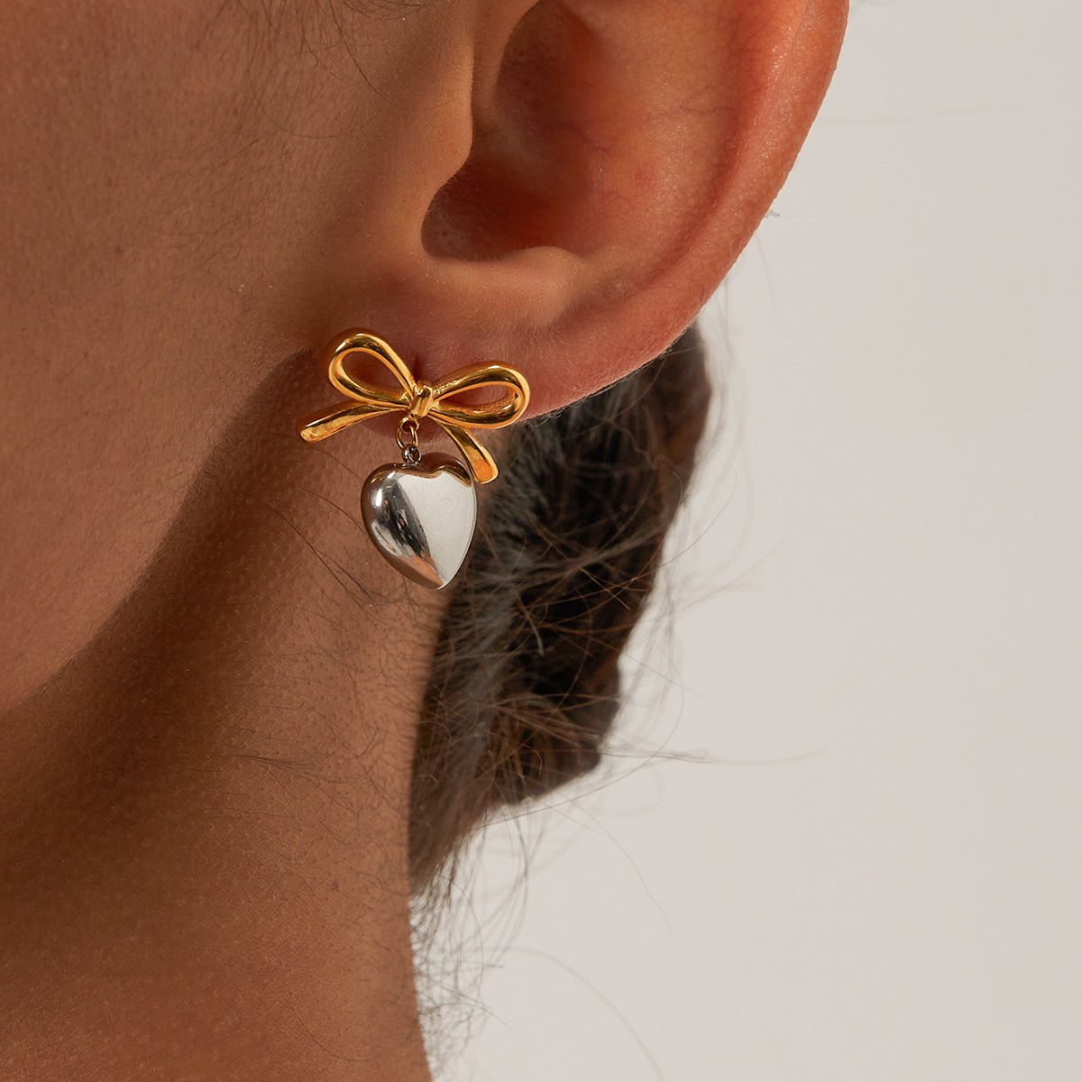 Heart Bow - Gold & Silver