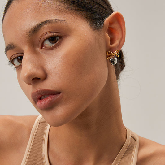 Heart Bow - Gold & Silver