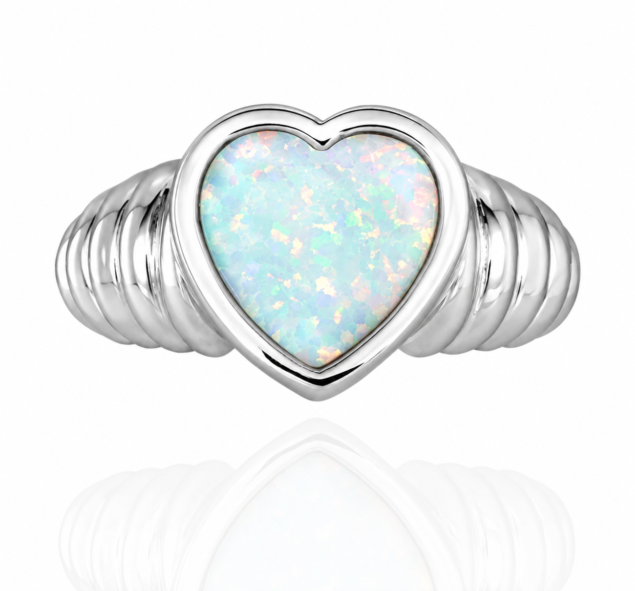 Opalite Heart Ring